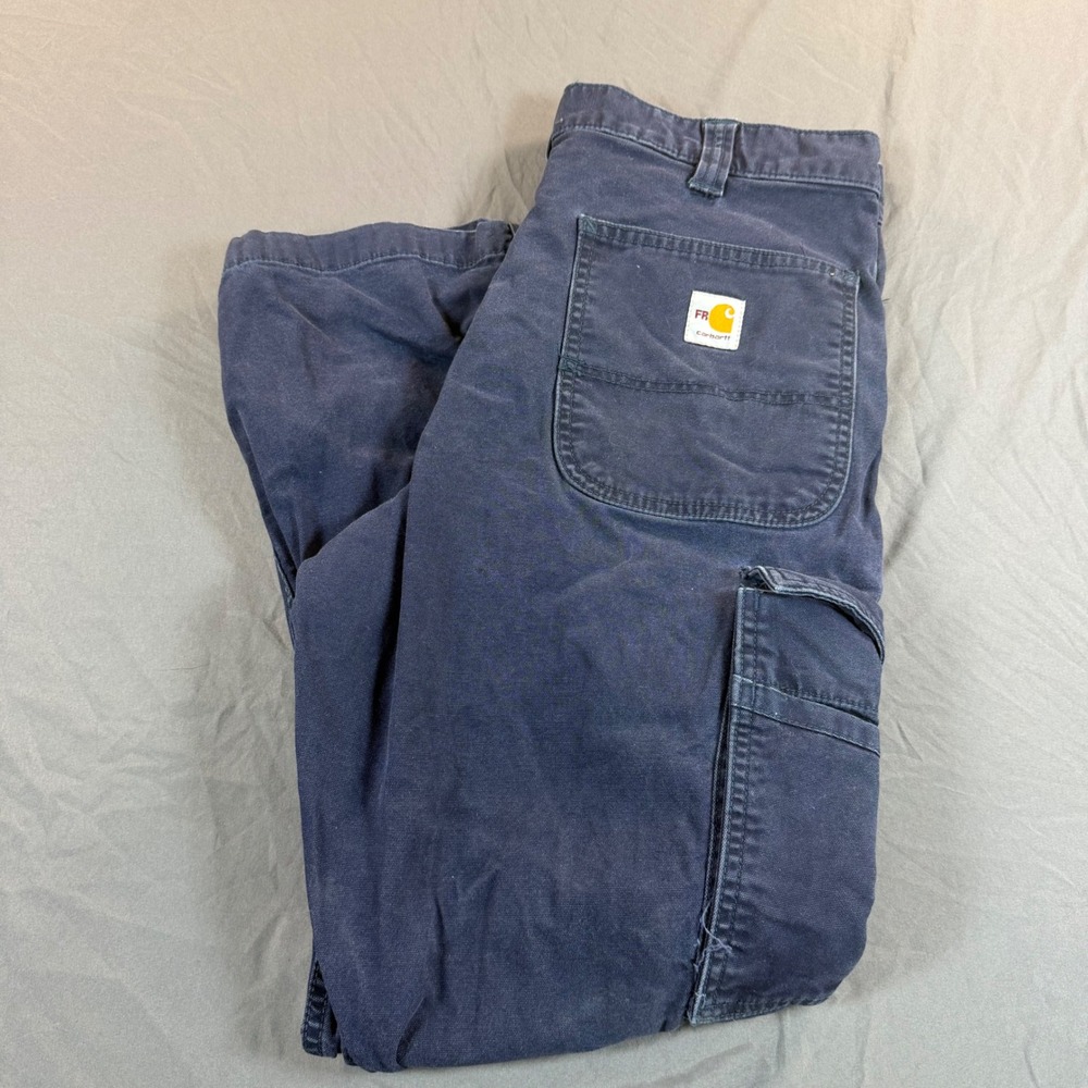 Carhartt FR Flame Resistant Relaxed Fit Cargo Work Pants Navy 34x30 BN3574-FRM